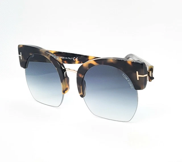 Tom Ford TF 552 Samantha-02 Sunglasses 56B Colored Havana/Blue gray gradient new