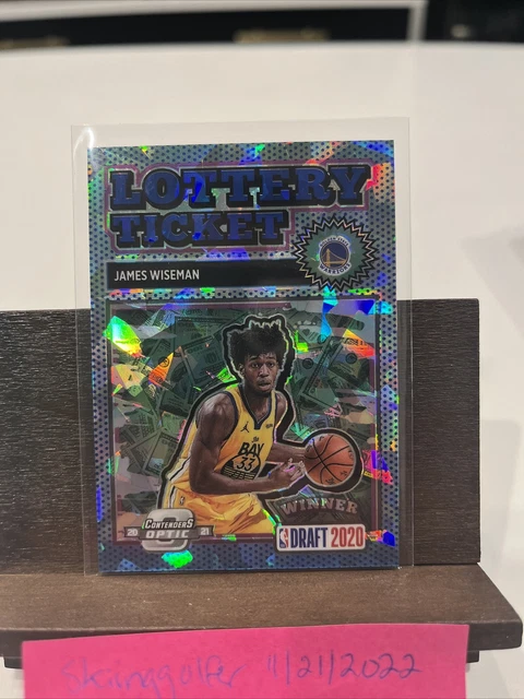 2020-21 Panini Contenders Optic Lottery Ticket Blue Cracked Ice #2 James Wiseman