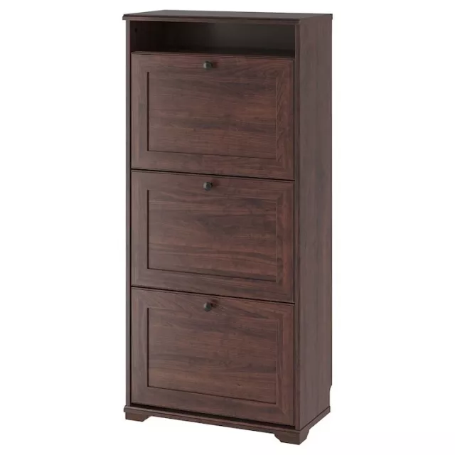 IKEA Shoe Cabinet with 3 Compartments, BROWN