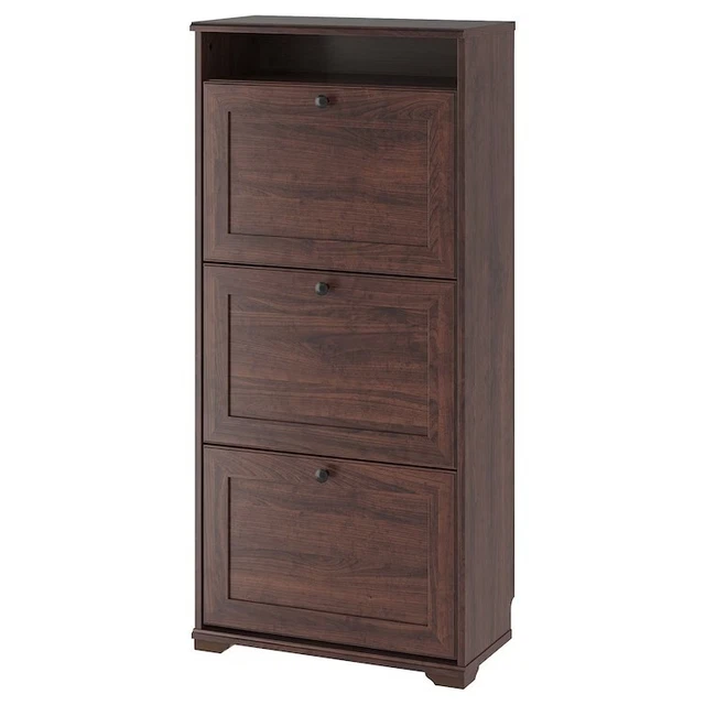 IKEA Shoe Cabinet with 3 Compartments, BROWN IKEA Shoe Cabinet with 3 Compartments, BROWN