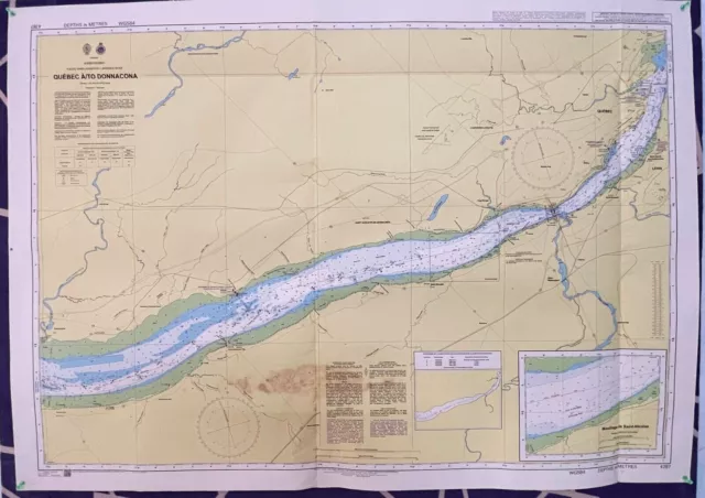 Admiralty 4787 Canada Quebec A/To Donnacona Saint Lawrence River Vintage Map