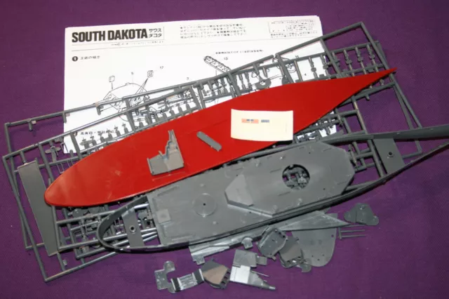 HASEGAWA USS SOUTH Dakota 1:700 scale model waterline ship kit. WL.B119 ...