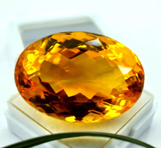 GIE Certified Natural 117.25 Ct Oval Cut Yellow Citrine Brazilian Loose Gemstone