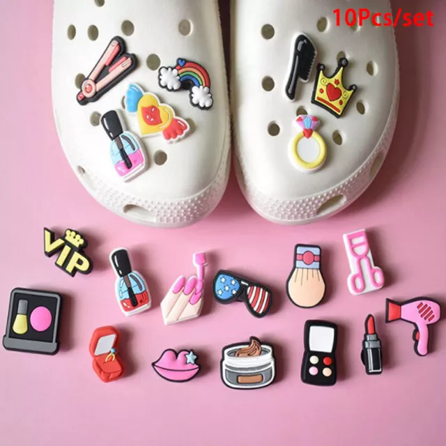 10 pz ciondoli per scarpe cartoni animati trucco strumento scarpe fibbia decorazioni per polso coccodrillo. UL