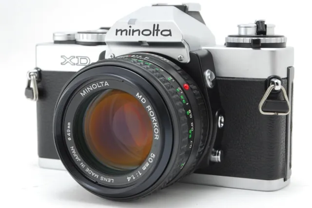 【N MINT+++】Minolta XD 35mm SLR Film Camera MD ROKKOR 50mm f/1.4 Lens From JAPAN