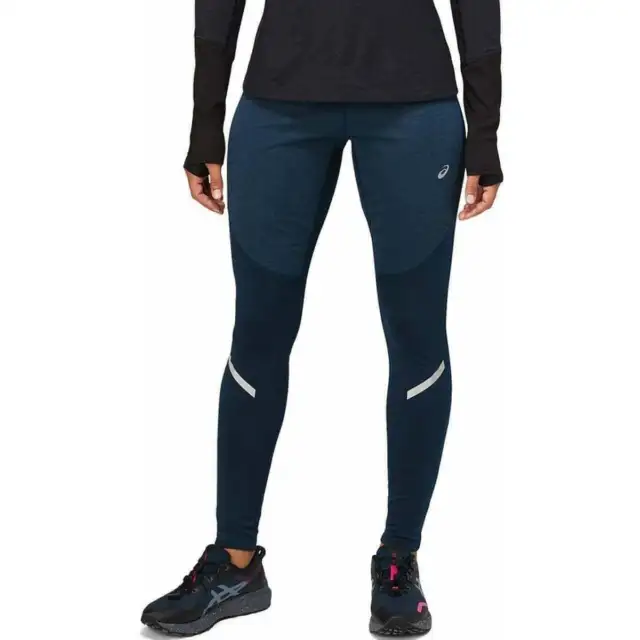 Asics Womens Lite-Show Winter Long Running Tights - Blue