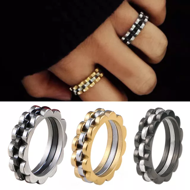 Bague De Couple En Acier Titane 1 Pièce Bijoux De Fête De Mariage Hip-Hop F