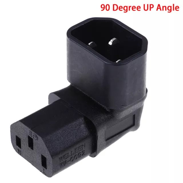 Cavo Adattatore IEC C14 Maschio A C13 Femmina Angolato 90° – Corto 15 Cm, Per PC, Monitor, HDTV E Stampanti - 4