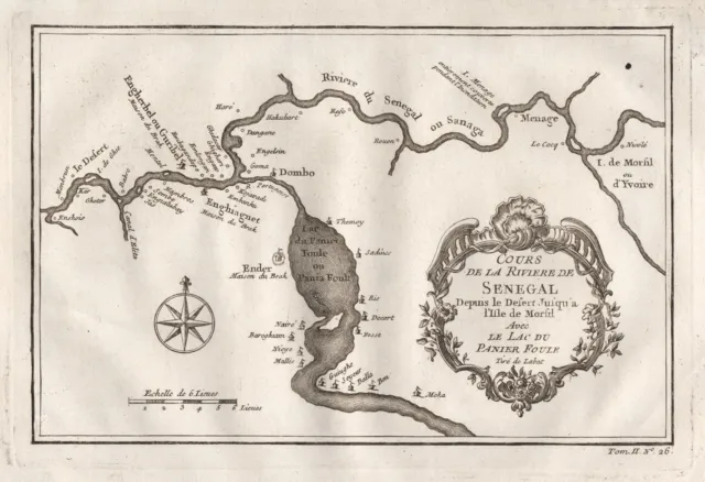 Senegal River West Africa Africa Africa Map Map Map Bellin Engraving 1750