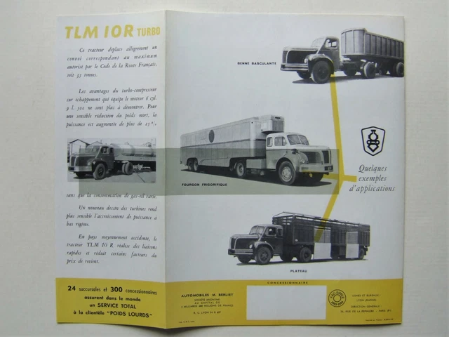 CATALOGUE BROCHURE CAMION Truck Berliet TLM 10R Turbo Fac Simil catalogue-brochure-camion-truck-berliet-tlm-10r-turbo-fac-simil
