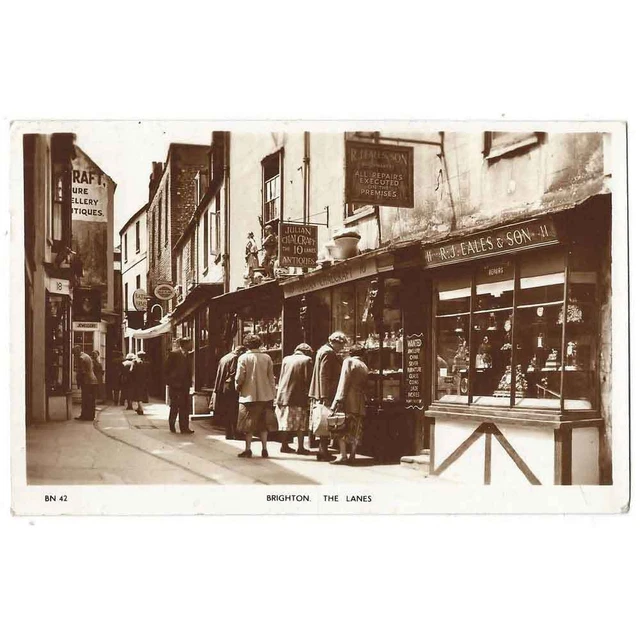 BRIGHTON The Lanes, Sussex Postcard Postmark Brighton Hove 1956