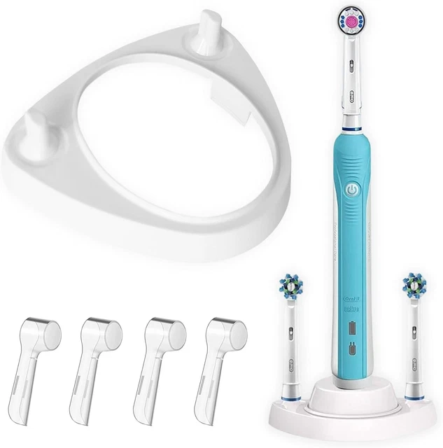 Portaspazzolino Elettrico Oral B - Per 2 Spazzolini E 4 Testine, Design Compatto Per Bagno