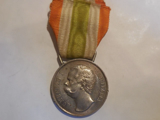 Medaglia medal medaillen Argento Umberto I Unità d'ITALIA