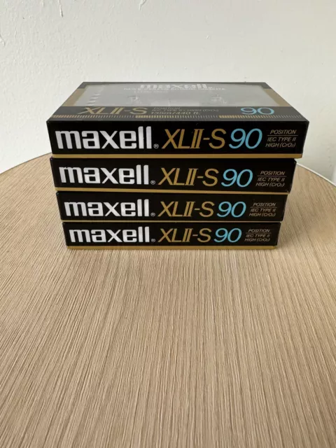 Lot Of 4 SEALED VINTAGE MAXELL XLII-S 90 IEC TYPE II BLANK CASSETTES BRAND NEW