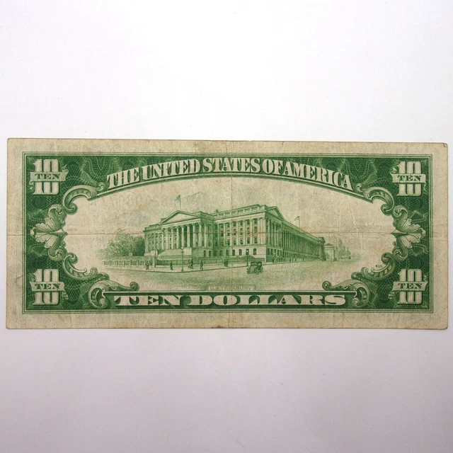 1934 Series TEN DOLLAR SILVER CERTIFICATE $10.00 U.S. Bank Note *BLUE SEAL MULE* 2