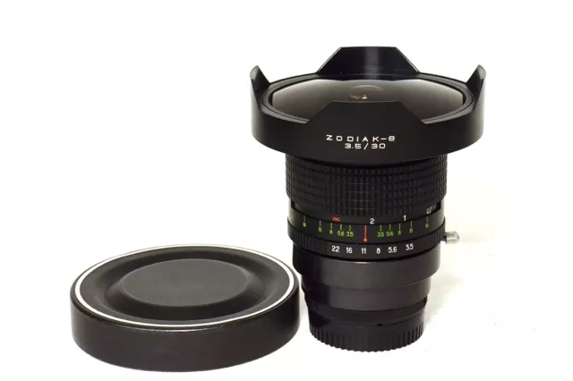 Objectif Zodiak-8 30mm f3.5 Fish-Eye pour Format Moyen Avec Bague Raccord Nik