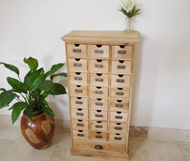 VINTAGE APOTHECARY Rustic Industrial Narrow Tallboy Tall Chest