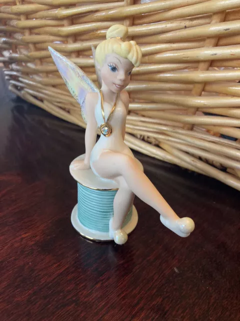 Lenox Disney Pixie Perfection Tinker Bell Thread Spool Figurine