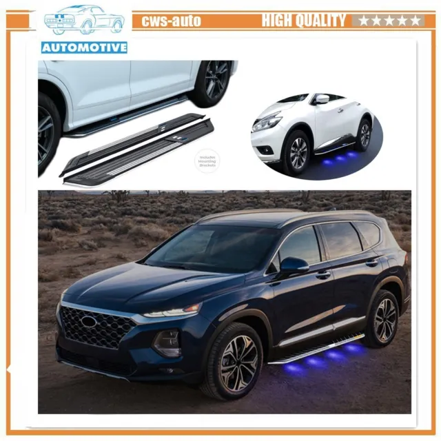 2PCS Fit for Infiniti QX70 FX35 2008-2017 Running Board with LED Lights SideStep
