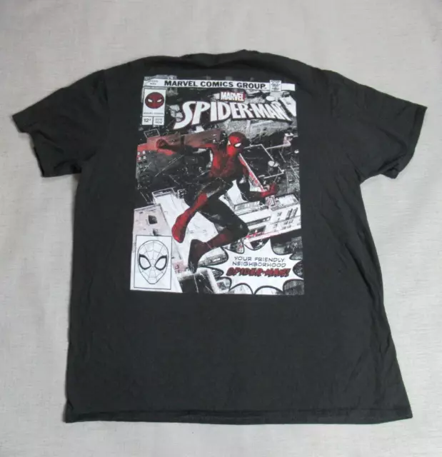Marvel Mens T-Shirt Size XL Black Spiderman Comic Graphic Short Sleeve Tee