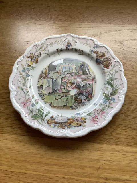 Brambly Hedge Occasions  Plate  -  The  Birthday -  Royal Doulton