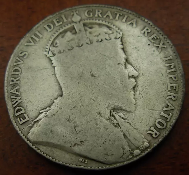 Canada 1910 Silver 50 Cents VF Edward VII