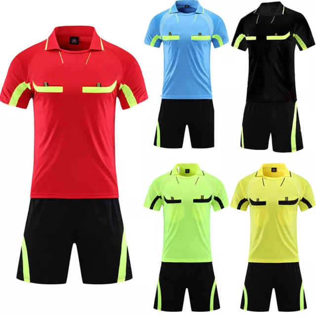 Abito da arbitro calcio uomo colletto girato partita calcio uniforme allenamento