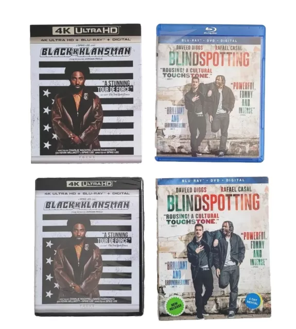 BlacKkKlansman [4K UHD, Blu-ray] W/ Slipcover - BRAND NEW + BLINDSPOTTING BLU