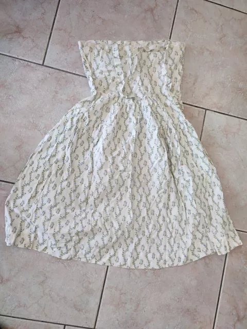 Vieille ROBE à FLEURS Jeune Femme Vintage Années 1950-60 avec DENTELLE