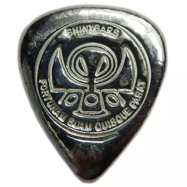 1 oz Hand Poured Silver Bar "Guitar Pick" .999 Fine Silver | ShinyBars