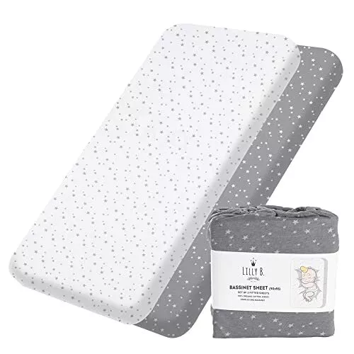 Organic Cotton GOTS 2 Fitted Sheets Compatible Next2me, Snuzpod and All Bedside