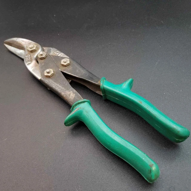 Tin Snips Wiss M2 Vintage Metal Cutters USA Green Handle Tool