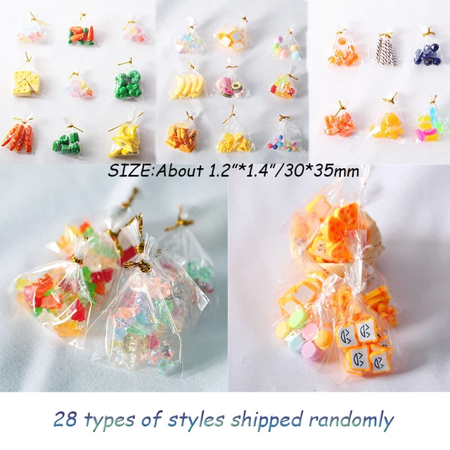 5x Dessert Bag 1:12 Dollhouse Cheese Bread Donut lollipop Miniature Accessories