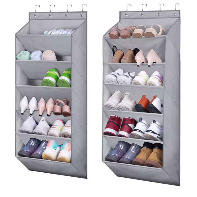 Hanging Shelves Garments Shoes Storage Wardrobe Organizer with 6 Deep Pockets AU