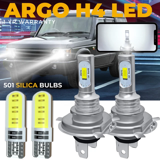 Land Rover Defender Quadoptic Headlights + Lucas +100% LightBooster Bulbs (Pair)