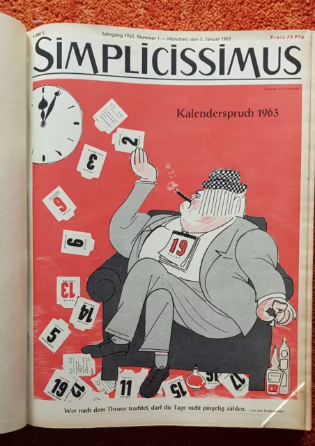 Simplicissimus Jahrgang 1963  illustrierte satirische Zeitschrift gebunden