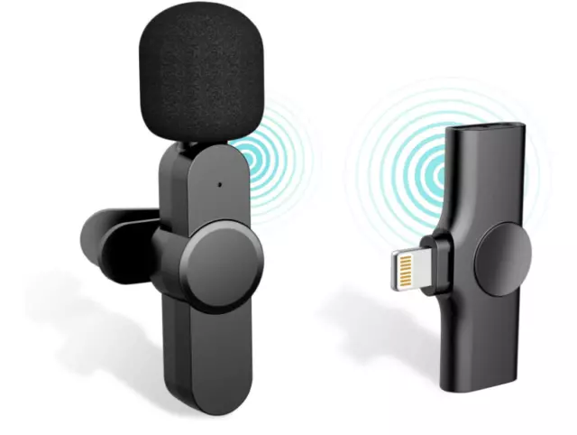 Microfono Inalambrico Lavalier para Apple iPhone De Solapa Entrevistas Plug&Play