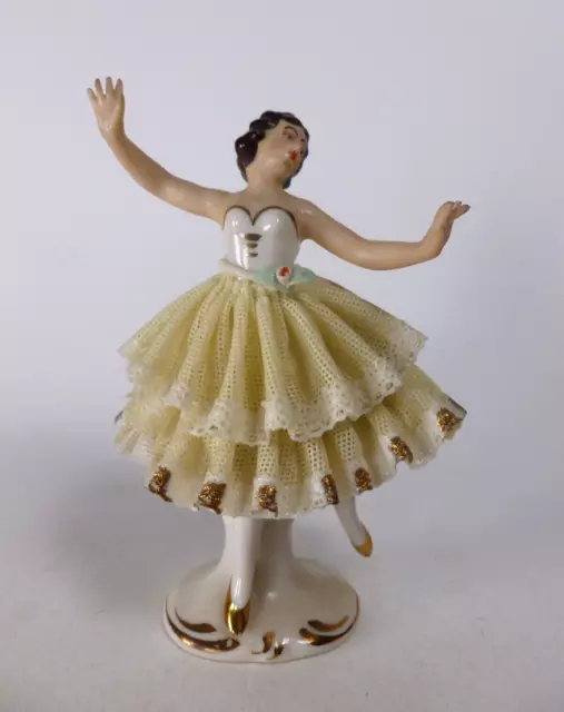 Dresden Lace Figure Of Lady Ballerina