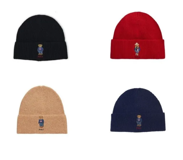 Polo Ralph Lauren Solid Flag Bear Beanie PC1030 - ALL COLORS