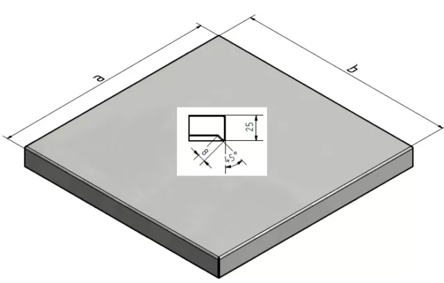 Mauerabdeckung Pfostenabdeckung h= 25 mm Edelstahl / Aluminium 1,0 mm