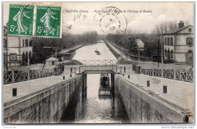18 LE GUETIN - pont canal sortie de l'ecluse.
