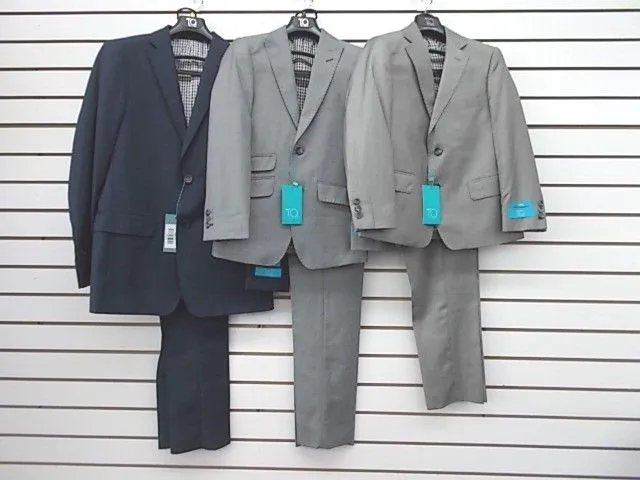 Boys T.O. 2pc Dark Gray OR Light Gray Suits Sizes Slim Sizes 8, 9, & 10