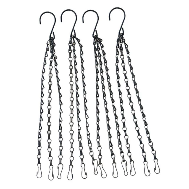 4 Stück Heavy Duty 16 Zoll Hängende Blumenkorb 3 Punkt Garten Pflanze 3