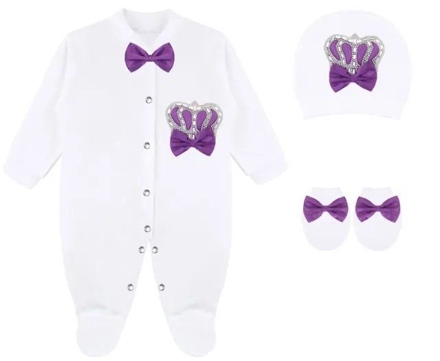 Baby Girl Newborn Crown Jewels Layette 3 Piece Gift Set