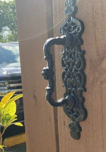Large Cast Iron Metal Antique-Black Barn Gate Cabinet Handle Barn Door Pull NEW 3