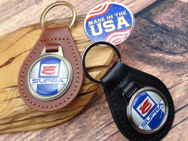 NEW RARE VINTAGE TOYOYA SUPRA CAR GENUINE LEATHER KEY FOB CHAIN RING Automotive