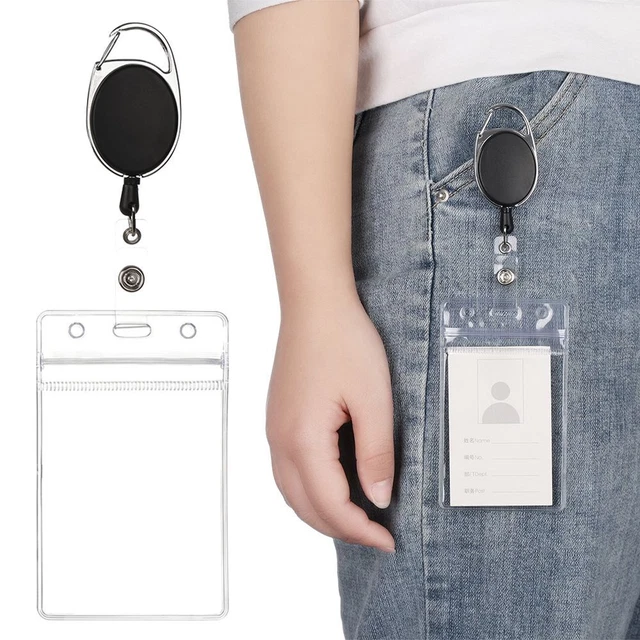 con carta di credito badge retrattile Holdings Haspel clip supporto carta d'identità