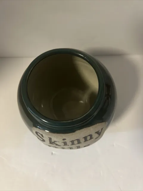 Skinny Pills Pottery Ceramic Jar Bank Candy Money Change Snacks Two Tone 2