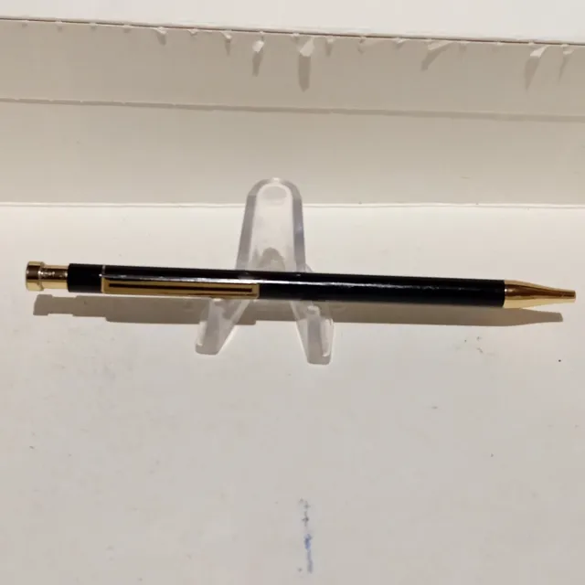 Vintage COLIBRI Black Lacquer Gold Trim Ballpoint Pen