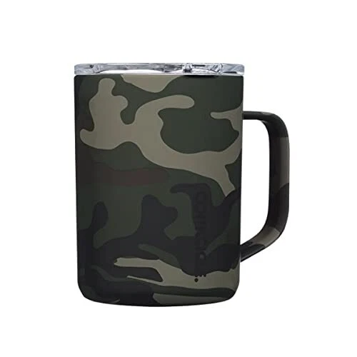 Corkcicle Coffee Mug, Insulated Travel Coffee Cup with Lid, Stainless Steel, ...